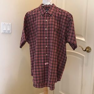 Ralph Lauren Red and Blue Plaid Casual Button Down Shirt